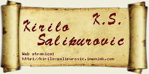 Kirilo Šalipurović vizit kartica